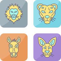 Lion and Cheetah Icon vector