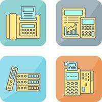 Fax and calculating Icon vector