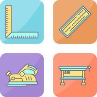 Square Ruller and Plank Icon vector