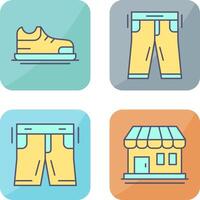 Zapatos y pantalones icono vector