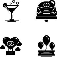 Coktail and Wedding Icon vector