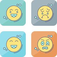 Loughing and Unhappy Icon vector