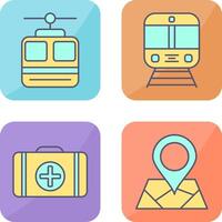 Cable car and Train Icon vector