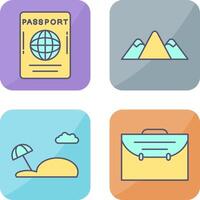 Passport and Mountain Icon vector