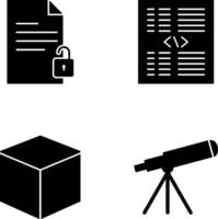 unlock document and piece of code Icon vector