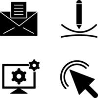 email documents and draw curve Icon vector