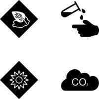 Environment hazard and Corrosive hazard Icon vector