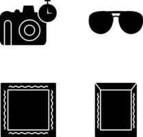 lentes y Temporizador en cámara icono vector