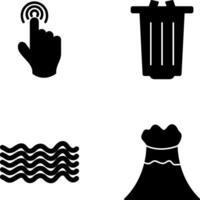 danger of hand press and garbage Icon vector