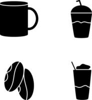 café jarra y frapé icono vector