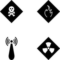 poisonous gas and Danger of flame Icon vector