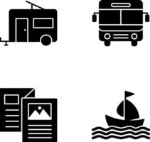 Bus and trailer Icon vector