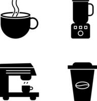 Hot Coffee and Coffee Blender Icon vector