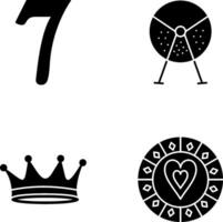 number sevens and lottery machine Icon vector