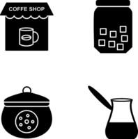 Coffee Shop And sugar Bottle Icon vector