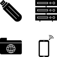 usb drive and server Icon vector