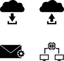 download from cloud upload to cloud Icon vector