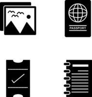 pictures and passport Icon vector