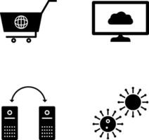 global compras y nube sistema icono vector