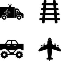 Ambulance and Train tack Icon vector