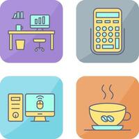 Office Desk and Calculator Icon vector