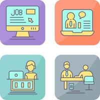 Online Job and Online Job Interview Icon vector