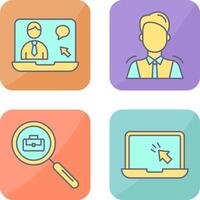 Online Job and Manager Icon vector