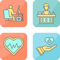 Computer Worker and Office Reception Icon vector