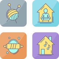 Knitting and Yoga At home Icon vector