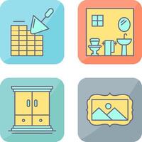 Brickwall and Bathroom Icon vector