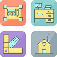 Blueprint and Desk Icon vector