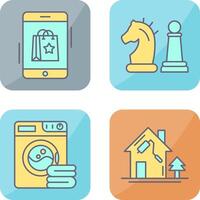 Online Shopping and Chess Piece Icon vector