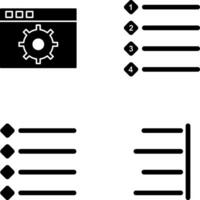 settings and numbered lists Icon vector