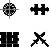 Target and Puzzle Piece Icon vector