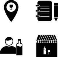 bar location and notepad Icon vector