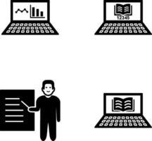 Online Stats and Online Study Icon vector