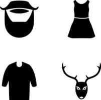 barba y Bigote y vestir icono vector