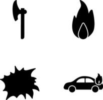 axe and fire Icon vector