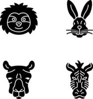 Sloth and Rabbit Icon vector