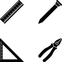 Ruler and Nail Icon vector