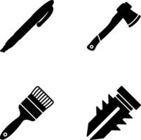 Marker and Axe Icon vector