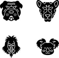 Bulldog and leopard Icon vector