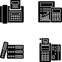 fax y calculador icono vector