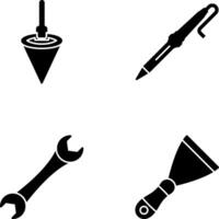 Plumb Bob and Soldering Icon vector