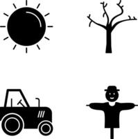 Sun and Tree Icon vector