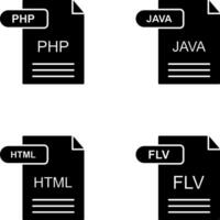 php y Java icono vector