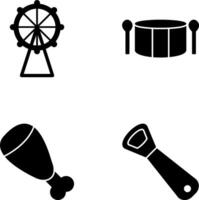 Ferris Wheel and Drum Icon vector