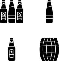 cerveza botellas y alcohol icono vector