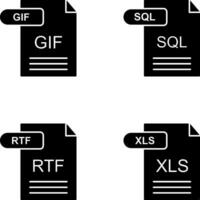 gif y sql icono vector