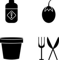 Vegetable plant and Pesticide Icon vector